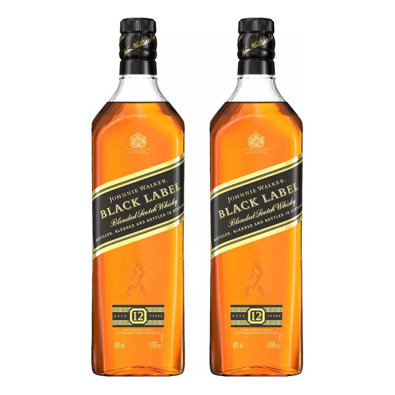 Whisky Johnnie Walker Black Label Litro X2 Zetta Bebidas