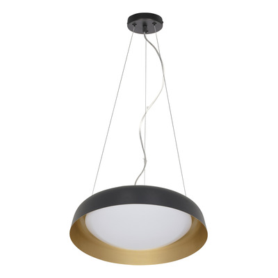 Colgante Led Bela Negro Dorado Cct 28w 52cm Moderno Lk - Negro/dorado