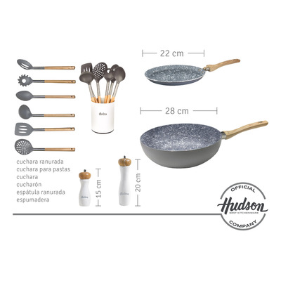 Set De Ollas Cocina Hudson Granito 10 Piezas Antiadherente