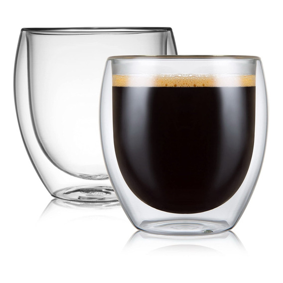 Vaso Vidrio Térmico Doble Pared Té Café Sin Asa 250 Ml Atrix