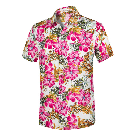 Camisa Hawaiana Casual De Manga Corta 100% Algodón,florales