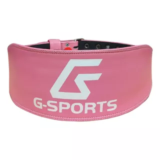 Cinturón Rosa Lumbar De Fuerza Cuero Gimnasio Pesas G-sports