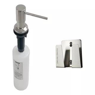 Dosador Tramontina Alto Brilho Inox E Suporte Porta Esponja Cor Brilhante