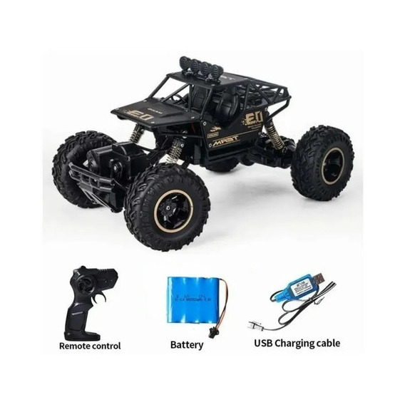 28cm 1:16 4x4 2.4g Aleación Control Remoto Coche Rc Escalada Color Negro