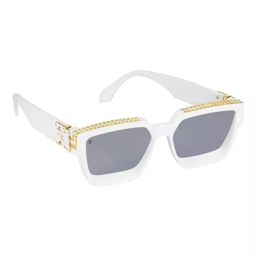 Gafas de sol Louis Vuitton 1.1 Millionaires E con marco de acetato/metal  color blanco/dorado, lente plateado de plástico/nailon clásica, varilla  blanca/dorada de acetato/metal
