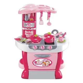 Juguete Cocina Accesorios Luz Sonidos Zippytoys Full Color Rosa