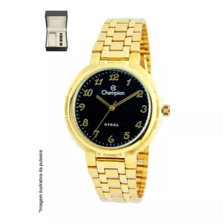 Relógio Analógico Feminino Champion Dourado + Pulseira