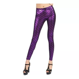 Sexy Leggins Mallas Morado Brilloso Pantalon Legin 79391