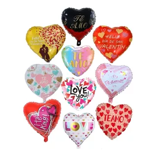 50 Globos Corazón San Valentín Surtidos Modelo 2