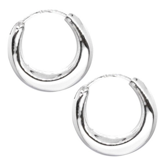 Aros Argolla 20 Mm Modelo Argentino Bote Plata Ley 925