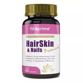 Hair Skin & Nails Premium Cabelo Pele E Unha Com D-pantenol Ácido Hialurônico 60 Cápsulas Fitoprime