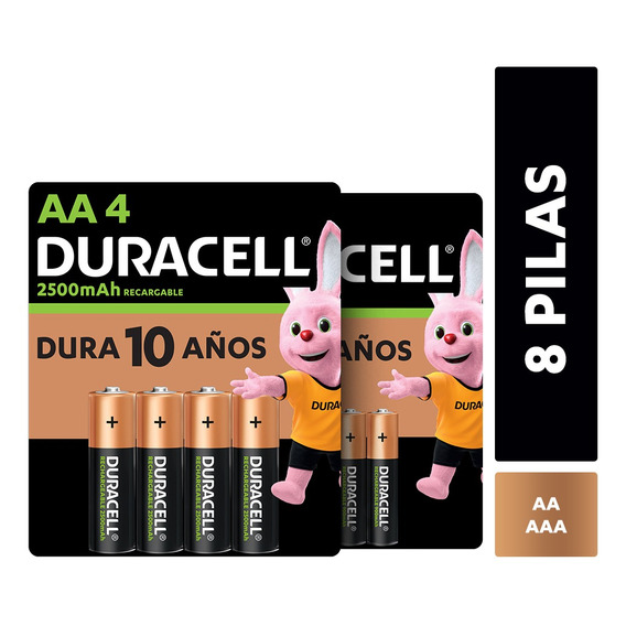 Pack Pilas Recargables Duracell Aaax4 + Aax4 