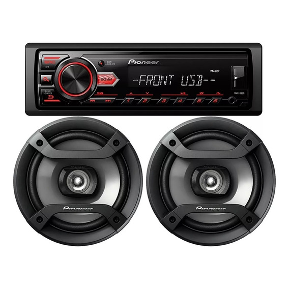 Combo Stereo Pioneer 85 Usb Aux + 2 Parlantes 6 Pulgadas 