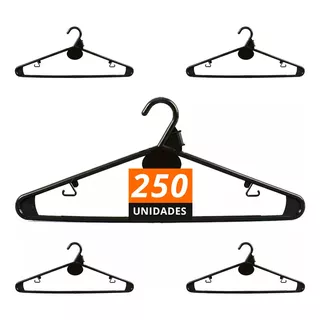 Pack 250 Perchas Plasticas Reforzadas Niño Premium Hogar 