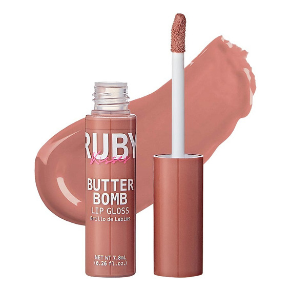 Brillo De Labios Ruby Kisses Butter Bomb Acabado Brillante Color Nude