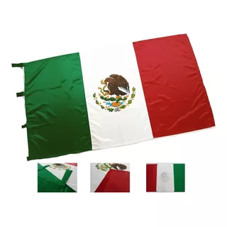 Bandera Mexico 1 Tela Raso, 1 Escudo Impreso , 90 X 150 Cm