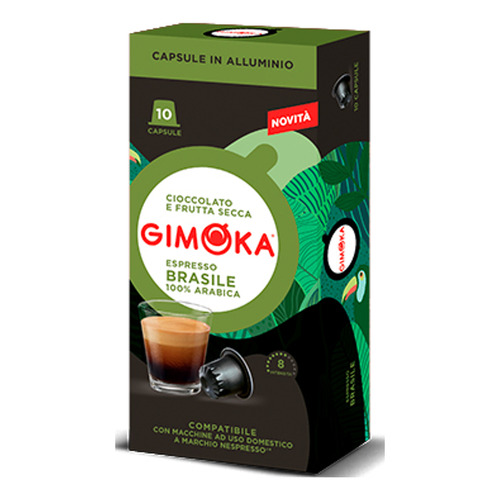 10 Capsulas Gimoka Brasile Nespresso Compatibles Aluminio