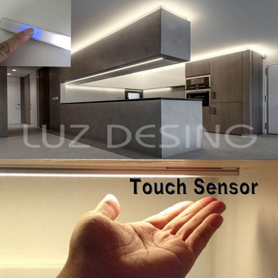 Perfil 1 M Led Tactil Dimer Aluminio Cocina Alacena Vestidor