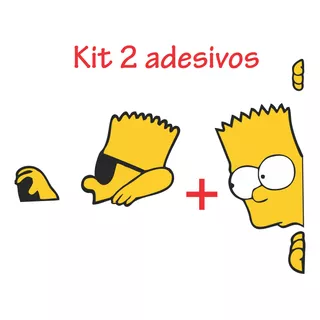 2 Adesivos Bart Simpson Dirigindo E Carona Para Carro Vidro