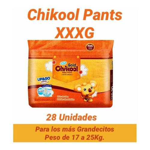 1 X 28un Chikool Pants Xxxg + 17kg /para Los Más Grandecitos Tamaño XXXG