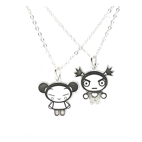 Dijes Pucca Y Garu Collares Plata Con Cadena Parejas Sw925