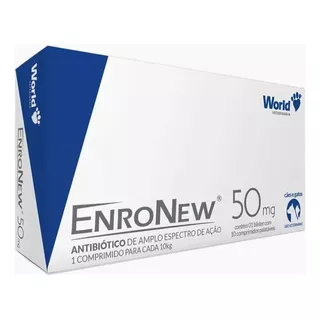 Enronew 50mg Cães E Gatos C/10 Comprimidos - World Enrofloxacina