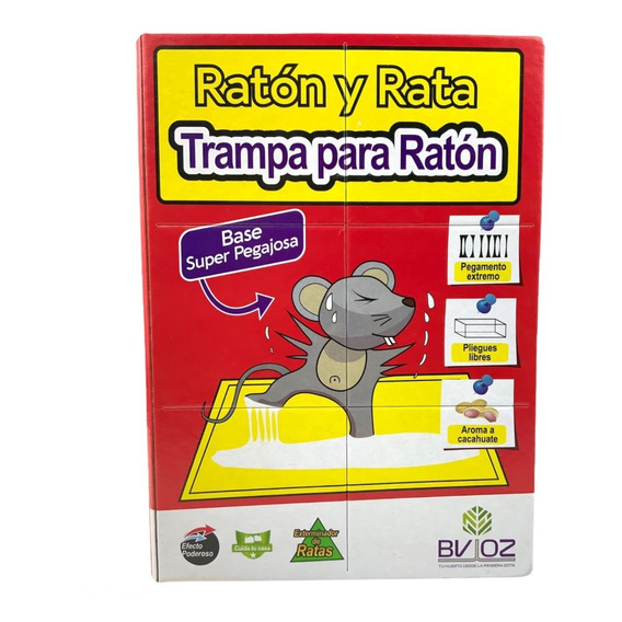 Trampa Pegajosa Grande Ratón Plegable Y Aroma Atrayente 10pz