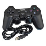 Joystick Usb Analogo En Blister 14j204 Doble Vibración Color Negro