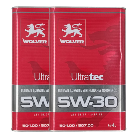 Aceite Para Motor 5w30 Wolver Ultratec C3 8lts