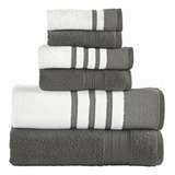 Modern Threads 6 Piece Set, 2 Bath Towels, 2 Hand Towels, 2