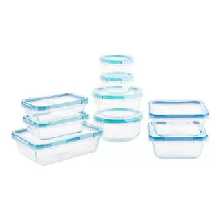 Set 18 Refractarios Vidrio Snapware Comida Recipiente Cocina Color Transparente