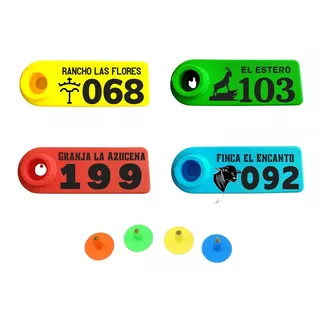 Aretes Personalizados A Laser Cabra Ovejo Cerdo. Pack 50 Und