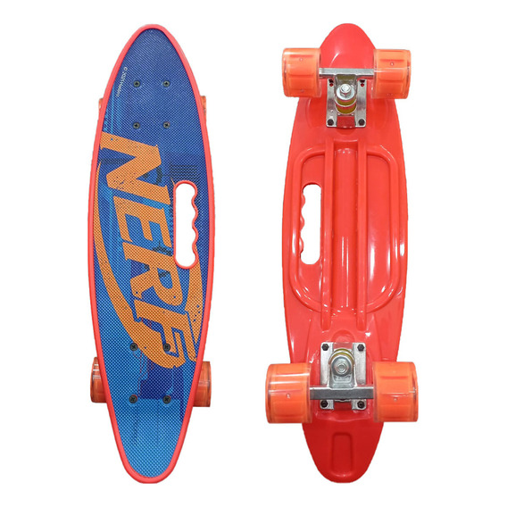 Skate Longboard Nerf 58cm Patineta Infantil Aluminio El Rey Color Naranja