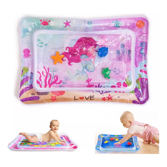 Alfombra.para Bebes Con Agua Inflable Y Figuras