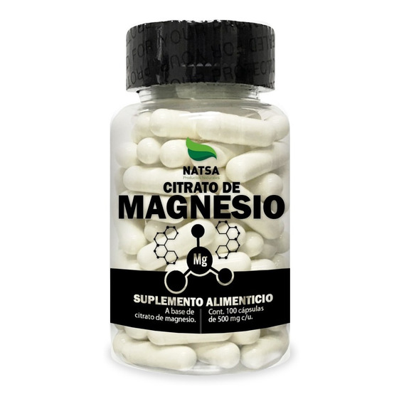 Citrato De Magnesio 100 Cápsulas, Calidad Premium