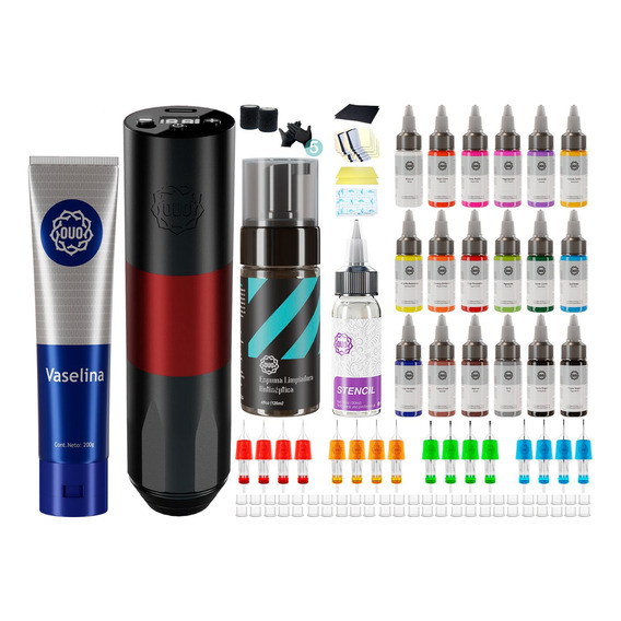 Kit Para Tatuar Profesional Completo Inalámbrico Tinta 18pzs