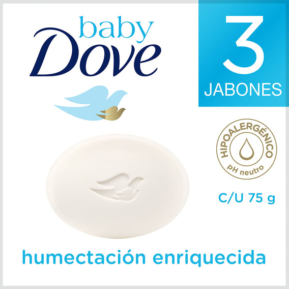 Jabón Dove Baby Humectación Enriquecida X 3 Und