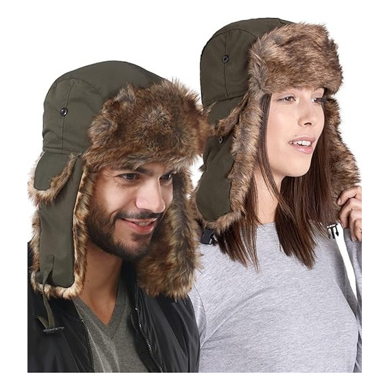 Gorro Ruso Unisex Cálido De Lona Invierno Mod. Aviador