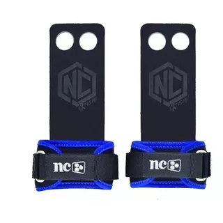 Luvas Cross Training Pull Up Couro Protetor Grip Nc 2 Furos Cor Azul Tamanho G