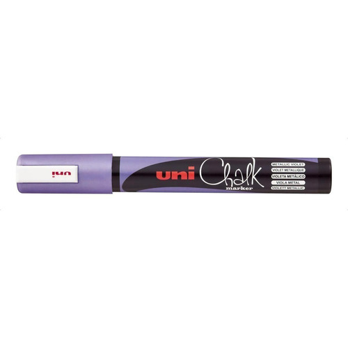 Marcador Tiza Líquida Uni Chalk Pwe 5m Trazo 1,8 A 2,5mm X U Color Violeta Metálico