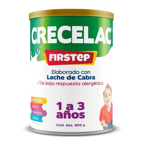 Leche de fórmula en polvo D-M Mexicana Crecelac Firstep sabor natural en lata de 1 de 800g - 12 meses a 3 años