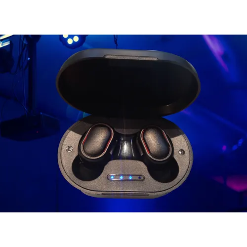 Audifonos Inhalambricos Binaural Con Luz Led Air a7s Negros Color
