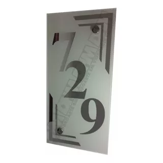 Número Residencial Em Espelho De Vidro Jateado Na Vertical