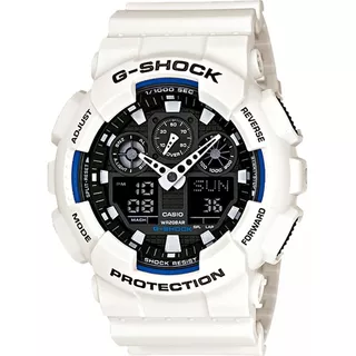Relógio G-shock Ga100 Casio Com Corpo Branco, Analógico-digital