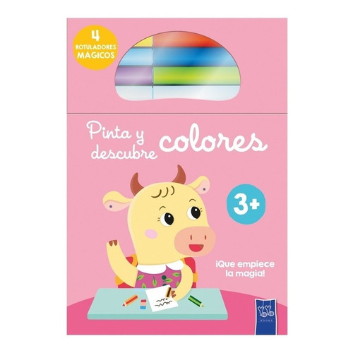 Pinta Y Descubre Colores - Vaca - Yoyo - Libro + Marcadores