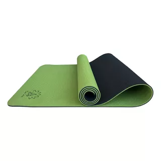 Om Joy Tapete Yoga Mat Tpe Esteira Pilates Exercícios Reciclável Sustentável 183x61cm 6mm Verde E Preto