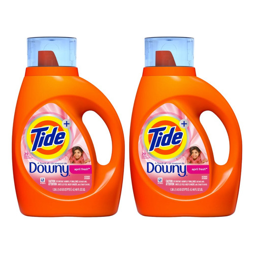 2 Pack Tide Detergente Ropa Liquido Toque De Downy 1.36 Lt