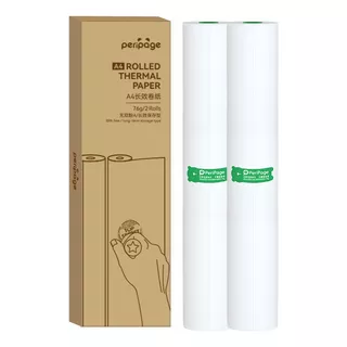 A4 Papel Térmico 2 Rollos Para Peripage 210mm X 7.5m