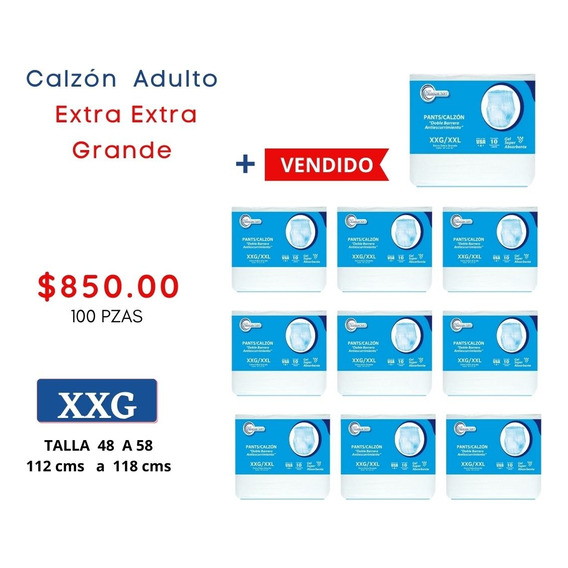 Calzón Desechable Adulto Xxg/xxl Premium Soft 