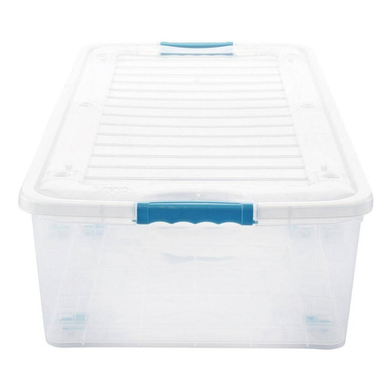 Caja Bajo Cama Organizadora Multiuso Con Ruedas 48 Lts Color Blanco